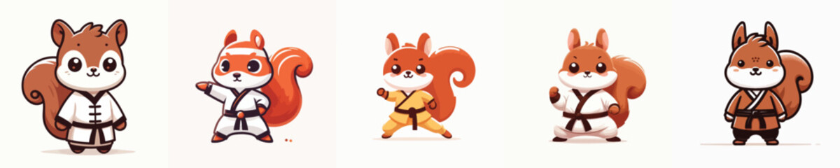 cute shaolin squirrel vector