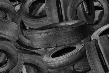 pattern of damaged tire for advertising tire shop or car tire shop