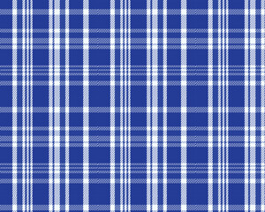 Blue White Seamless Gingham Check Vector Pattern for Tablecloth Blanket Kitchen Cloth Fashion Background