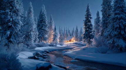 winter landscape with trees and snow