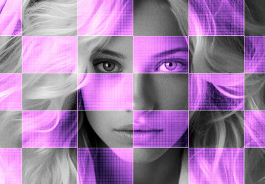 Purple And Gray Futuristic HUD Overlay Photo Effect