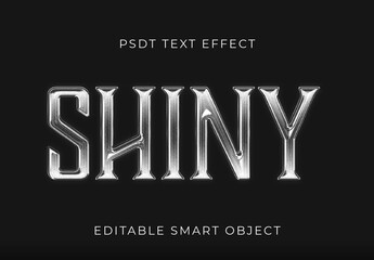 Silver And Black High-Contrast Chrome Metal Text Effect Elegant Metallic Font