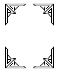Geometric border design with intricate corner patterns