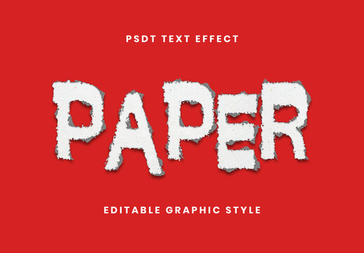 White And Gray Torn Edge Craft Paper Text Effect Ripped Font