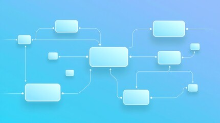 Abstract blue background featuring a digital 3d square pattern and geometric cube shapes for a modern technology business banner or web template design