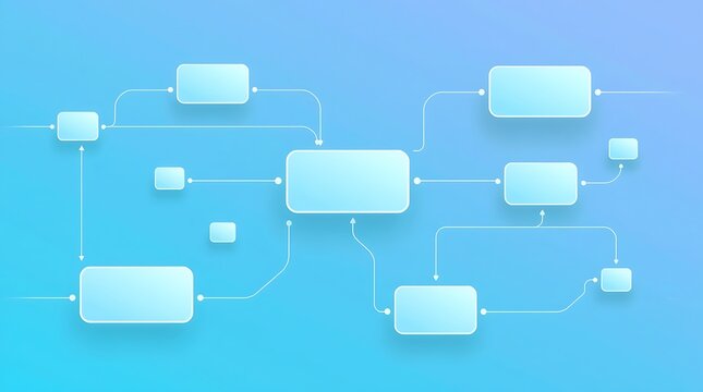 Abstract blue background featuring a digital 3d square pattern and geometric cube shapes for a modern technology business banner or web template design - Powered by Adobe