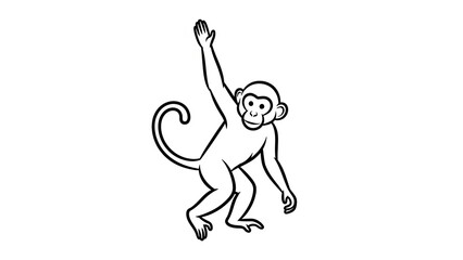 Cute monkey waving hand in playful gesture
