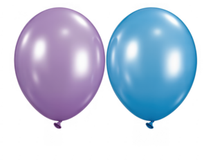 Two Shiny Purple and Blue Balloons purple balloon shiny balloons isolated on a transparent background