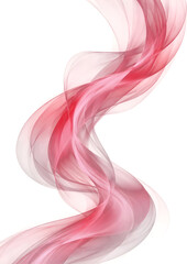 Fototapeta premium Abstract pink and red smoke wave patterns flow in a smooth colorful swirl design on a white background creating a soft motion curve for a creative art concept illustration