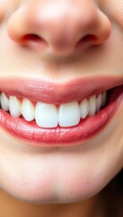 Close-up of perfect smile revealing healthy white enamel,  beauty standards,  immaculate