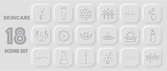 Skincare Icons Set, Beauty Products Symbols, Cosmetic Elements Collection