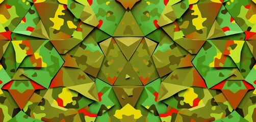 Abstract geometric shapes forming disruptive camouflage pattern,  digital art,  bold