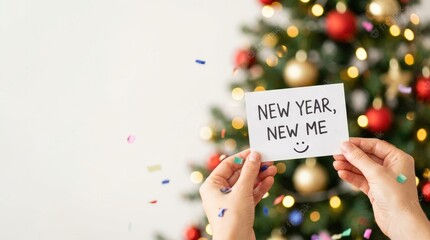 New year celebration home greeting card festive atmosphere close-up view personal transformation message