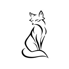 Obraz premium Elegant black and white fox illustration for versatile graphic design uses