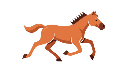 Fototapeta premium Cartoon Horse Running Illustration on White