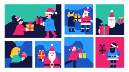 Christmas Gift Giving Flat Design