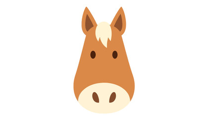 Obraz premium Cute Horse Face Cartoon Illustration