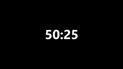 55 Minute Digital positive Countdown. Ten Minute Digital Timer for time management, productivity and deadline control in 4k