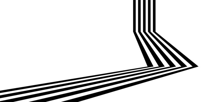 Abstract perspective line wave stripes with 3d dimensional effect. Eps10