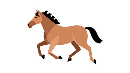 Fototapeta premium Running horse vector illustration on white