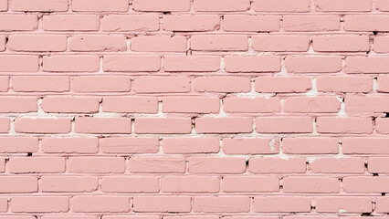 Obraz premium Pink brick wall background with distressed texture