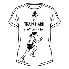 T Shirt Design With Running Woman And Text t-shirt