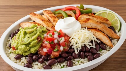 Delicious Mexican Chicken Rice Bowl Meal.