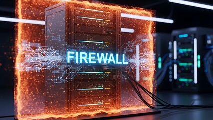 A cyber security firewall system protecting a server from a cyber attack in a dark data center