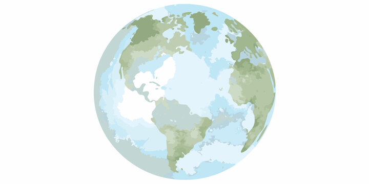 A stylized illustration of the earth showing continents and oceans