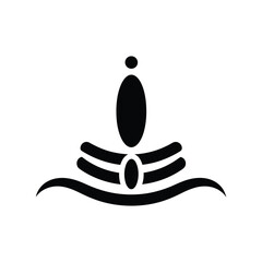 Lord Shiva forehead symbol silhouette icon vector illustration