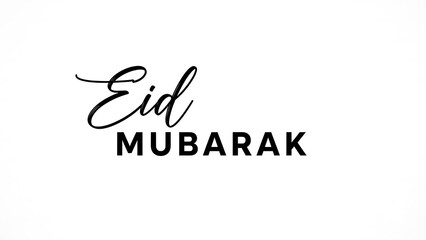 Fototapeta premium Elegant black calligraphy text wishes Eid Mubarak for the celebration of a significant Islamic holiday