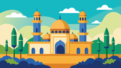 Fototapeta premium Vector illustration of a mosque.