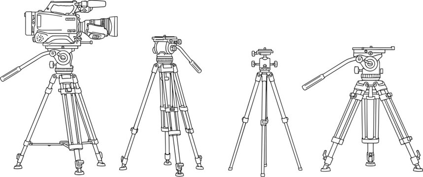 Professional video camera tripod setup, fluid head, pan handle, photography gear, studio equipment, tripod comparison, filmmaking tools, video production support