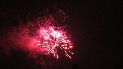 sztuczne ognie, czerwień