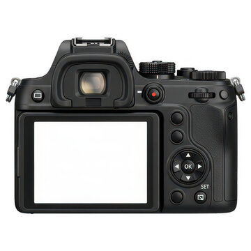 Photo camera. Digital or Dslr camera isolated on white transparent background