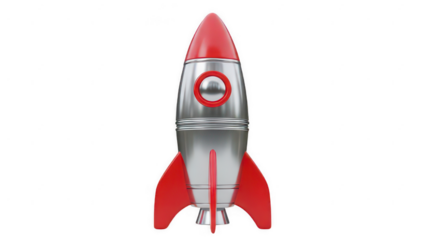 Retro rocket ship PNG isolated on white transparent background