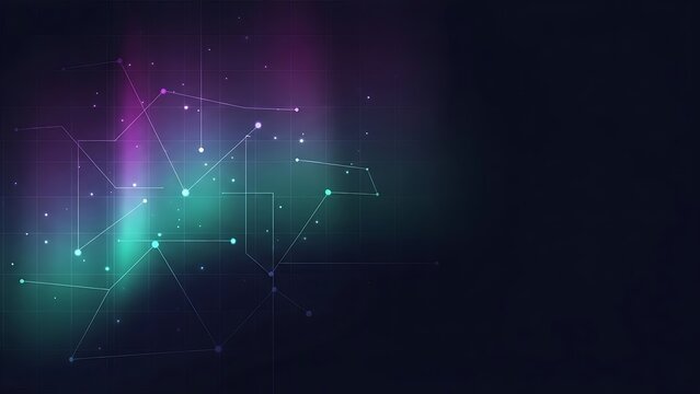 Abstract aurora borealis with glowing data wave - Powered by Adobe