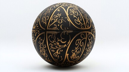 Basketball black gold striped athletic ball luxury sports concept photo