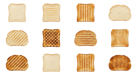 Toasted Bread Slices Collection - Light to Dark Brown