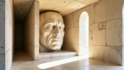 Wall niche human face art decoration picture
