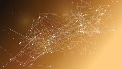 Luxury Gold Futuristic Technology Network Background