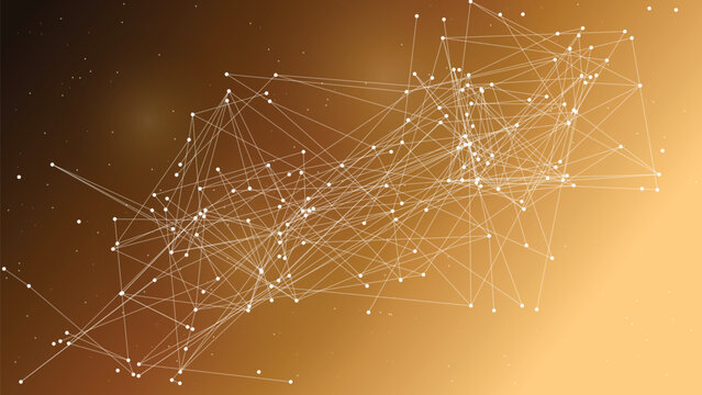 Luxury Gold Futuristic Technology Network Background
