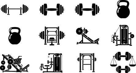 Gym Fitness Icon Set &ndash; Workout & Health Vector Symbols