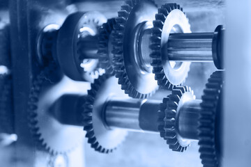 Intricate gear assembly in industrial cnc machine workshop