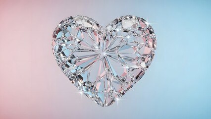 Crystal Heart Sculpture with Faceted Surfaces diamond