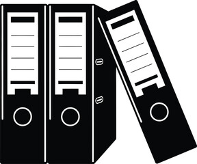 A simple solid icon depicting an office binder file format