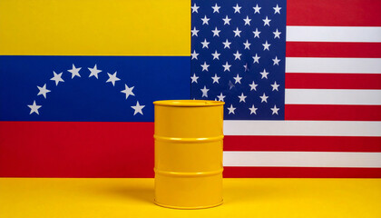 USA and Venezuela flags representing conflict and oil