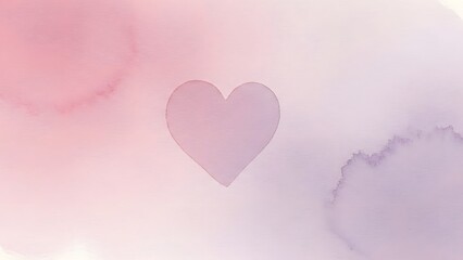 Watercolor Heart with Soft Pink and Purple Hues love