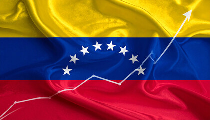 Venezuelan flag with economy graphic