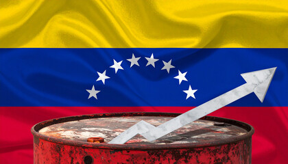 Venezuelan flag with economy graphic